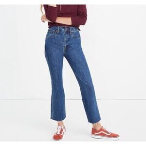 Madewell Blue Rigid Demi-boot High-rise Crop Denim Classic Fit Jeans, size 27